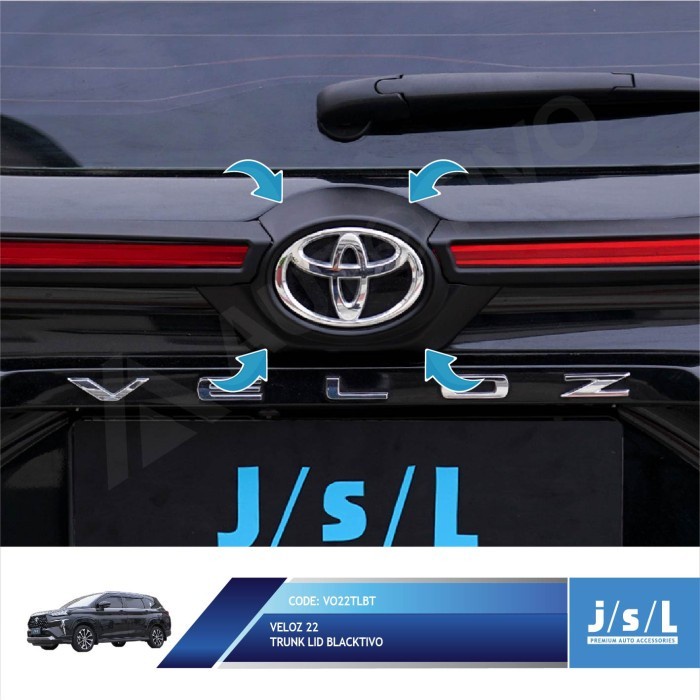 Veloz 2022 Trunk Lid Blacktivo JSL List Bagasi Hitam Doff