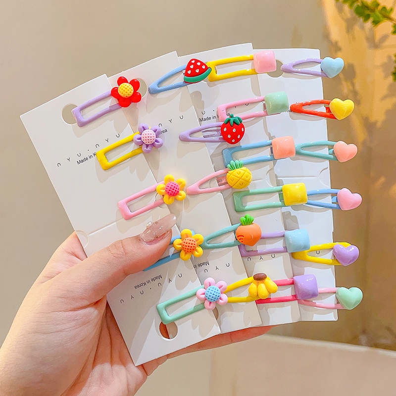 6pcs Bayi Lucu Warna Klip Bb Anak Poni Jepit Rambut Hiasan Kepala Bayi Hair Clip Aksesoris Rambut