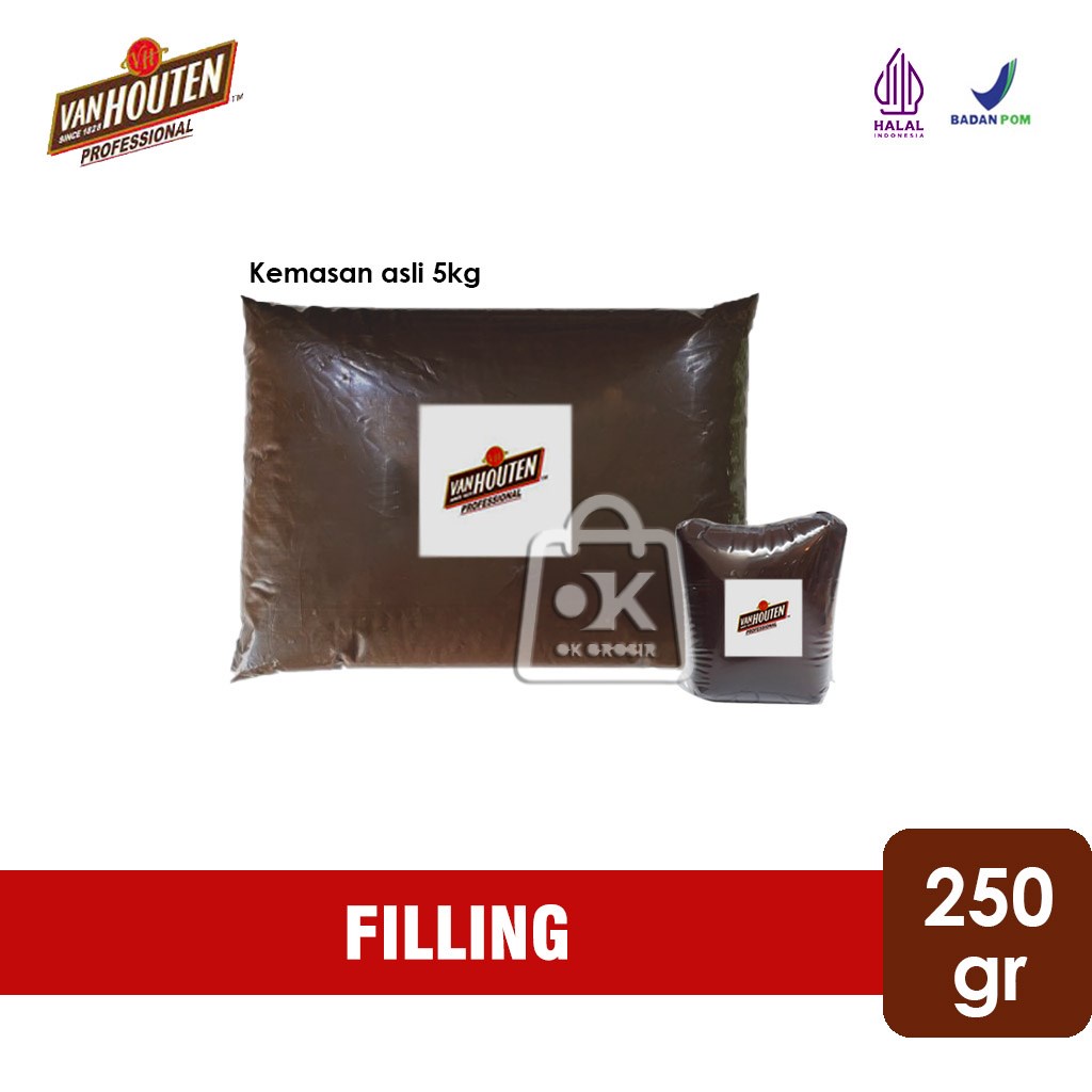 

Van Houten Dark Chocolate Compound Filling (Repack 250gr)