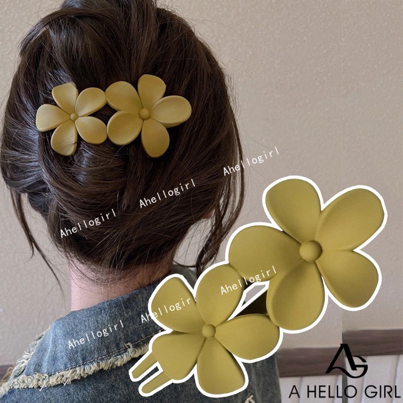 Ahellogirl2023jepit Rambut Besar High-end Baru Sederhana Bunga Jepit Rambut Aksesoris Rambut Perempuan
