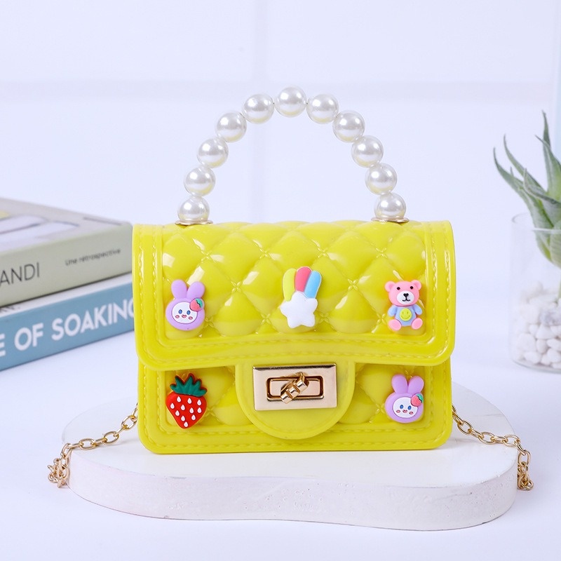 Tas Selempang mini jelly motif karakter sticker lucu fashion wanita