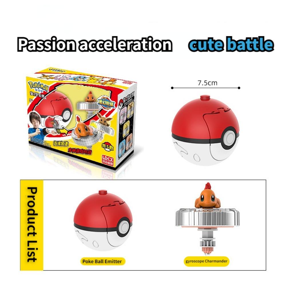 【 ELEGANT 】 Pokemon Rotary Gyro Kartun Anak-Anak Hadiah Berputar Permainan Permainan Permainan Permainan Anak-Anak Logam Gyro Mainan Interaktif Pokemon Action Figure