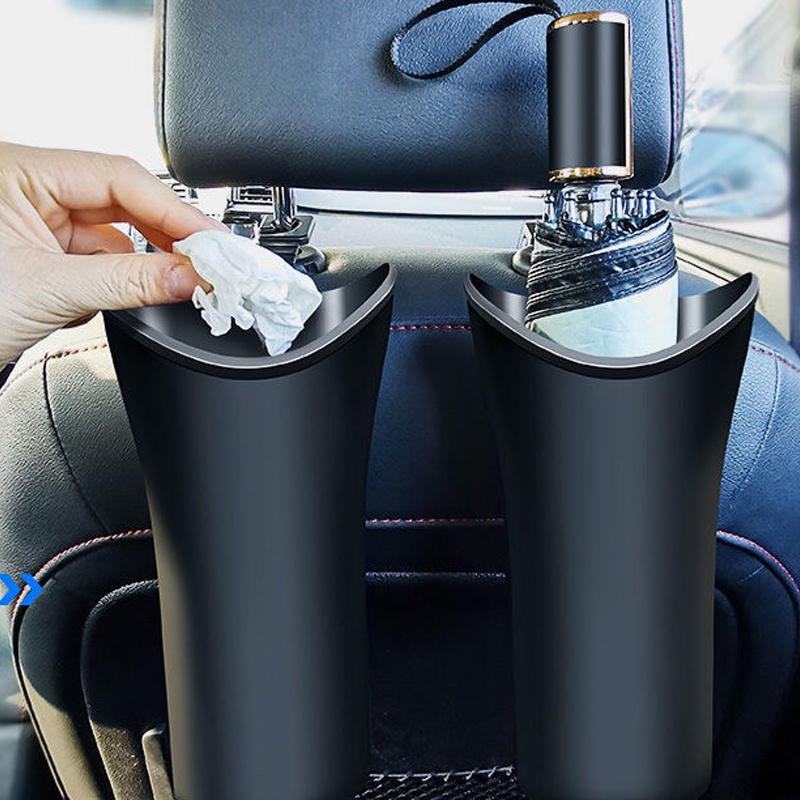 Tempat Payung Kursi Ember Penyimpanan Payung Belakang Mobil Dengan Pengaittempat Sampah Gantung Mobil Multifungsi Universal Car Waterproof Trash Can Creative Storage Organizer Tools