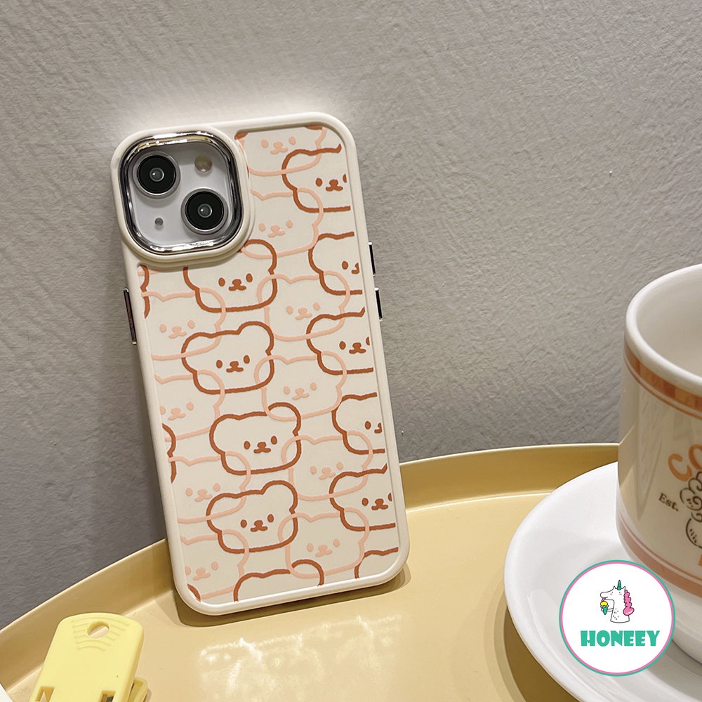 Kartun Kawaii Bear Case Untuk iPhone 14 Pro Max Casing iPhone 11 Pro Max 12/12pro 13 Pro Max7 8Plus Xr Xs Lembut TPU Shockproof Penutup Belakang