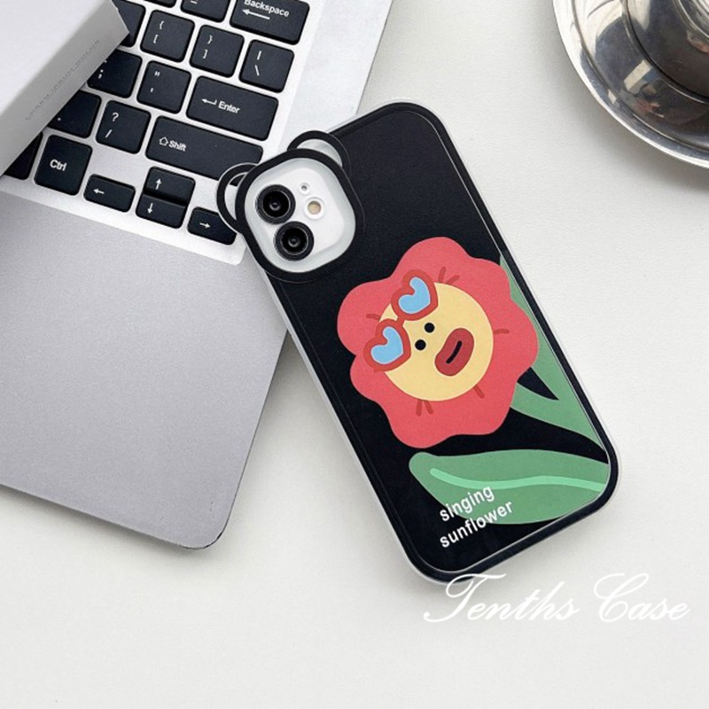 Kompatibel Untuk Iphone14 13 12 11 Pro Max X XR Xs Max8 7 6 6s Plus Se2020Layar Penuh Impish Flower Bear Ear Soft Clear Cover