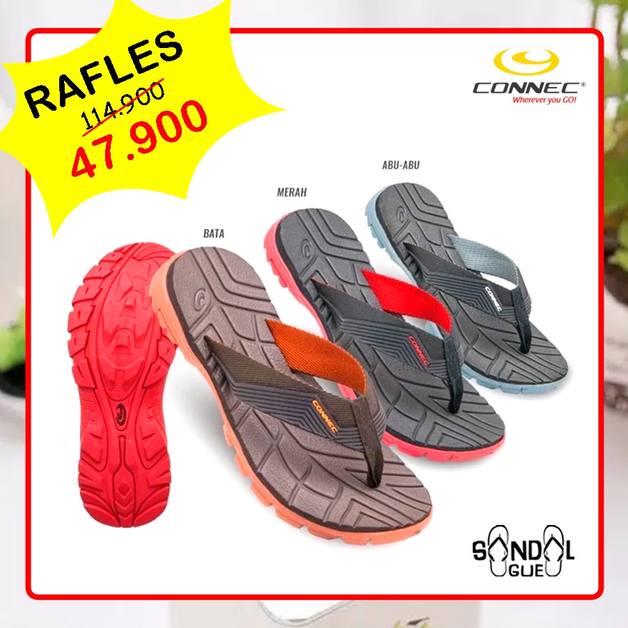 DISKON SANDAL PRIA KEKINIAN CONNEC HAMMER FLASH TORAJA RAFLES 100% BARU