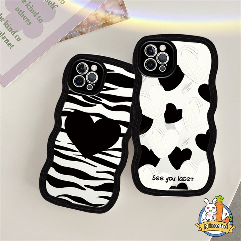 Xiaomi Redmi 12C A1 10C 10A 10 9 9A 9C 9T Note 12 11 11s 10 10s 9 9s 8 Pro Mi 11 Lite Mi 11T Pro 10T Pro Poco F3 X3 Pro Wavy Edge Hitam Putih Motif Zebra Shockproof Casing Hp