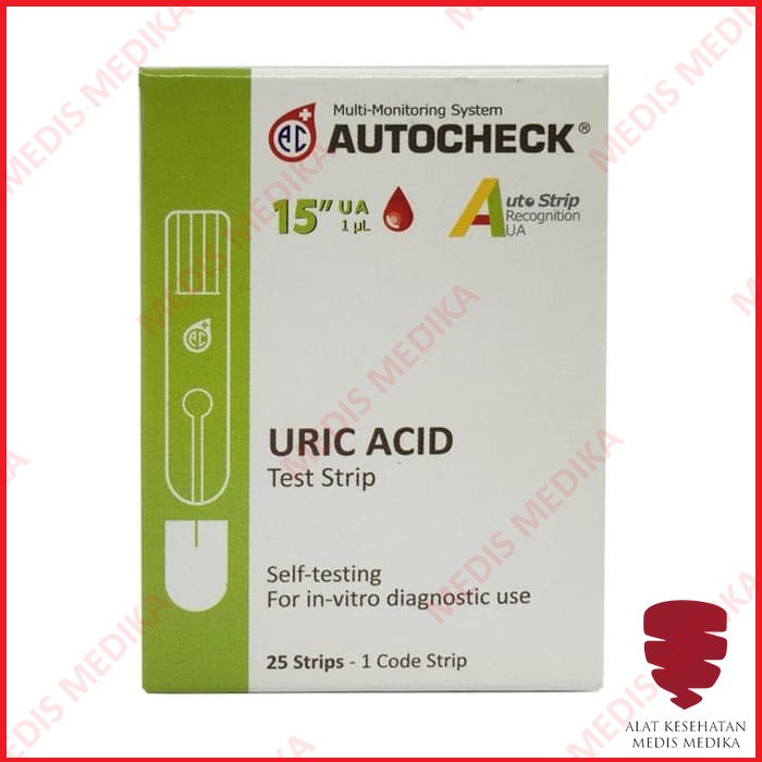 Autocheck Uric Acid Test Strip Cek Asam Urat Refill Isi 25 Auto Check