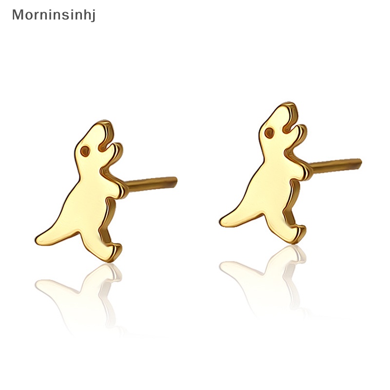 Mornin Anting Pejantan Dinosaurus Kecil Fashion Sederhana Anting Mini Dinosaurus Perempuan id