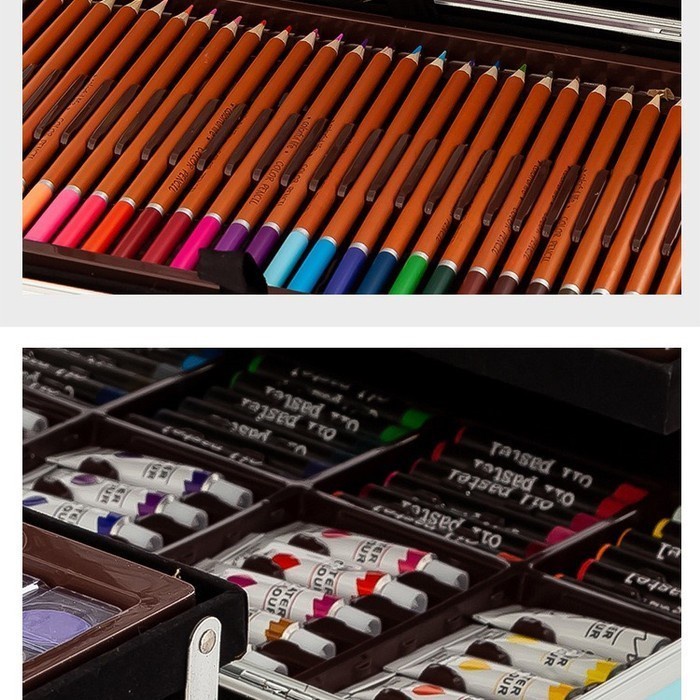 

CRAYON ART SET 145PCS / KOPER SET CRAYON MEWARNAI / ALAT TULIS ANAK - PINK-Unicorn