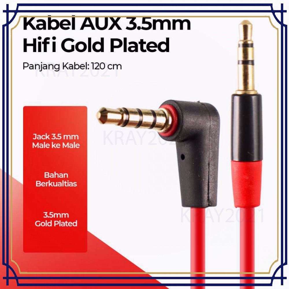 Kabel AUX 3.5mm HiFi Jack Gold Plated 120 cm - CB953