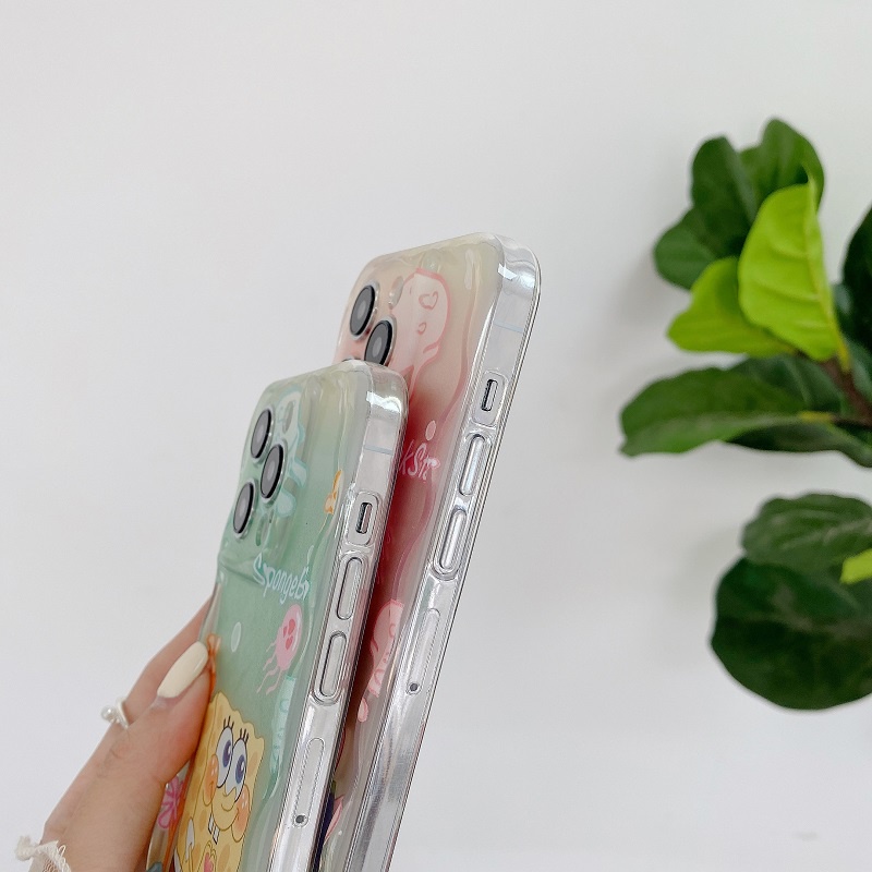 IPHONE Untuk Iphone14 13 12 11 Pro Max X XR XS Max7 8 Plus Kartun Lucu Spons Bayi Transparan Pelindung Soft case