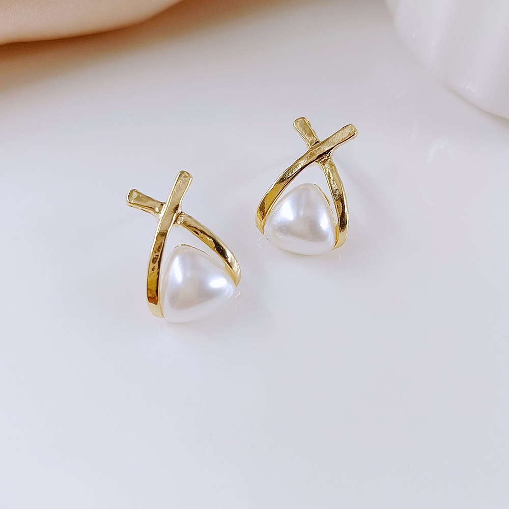 Anting Klip Geometris Mutiara Simulasi Perhiasan Lapis Emas Manset Telinga Non Tindik Untuk Wanita Hadiah Pengantin