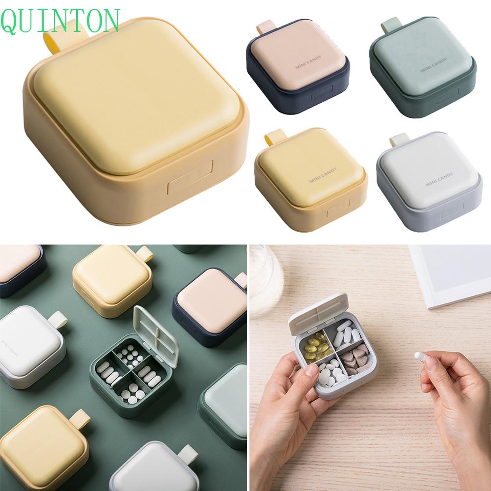 Quinton Pill Case Portable Organizer Four grid Travel Tool Kotak Obat