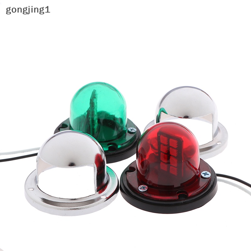 Ggg 2x Marine Boat Stainless Steel Merah &amp; Hijau LED Lampu Sinyal Navigasi Yacht ID