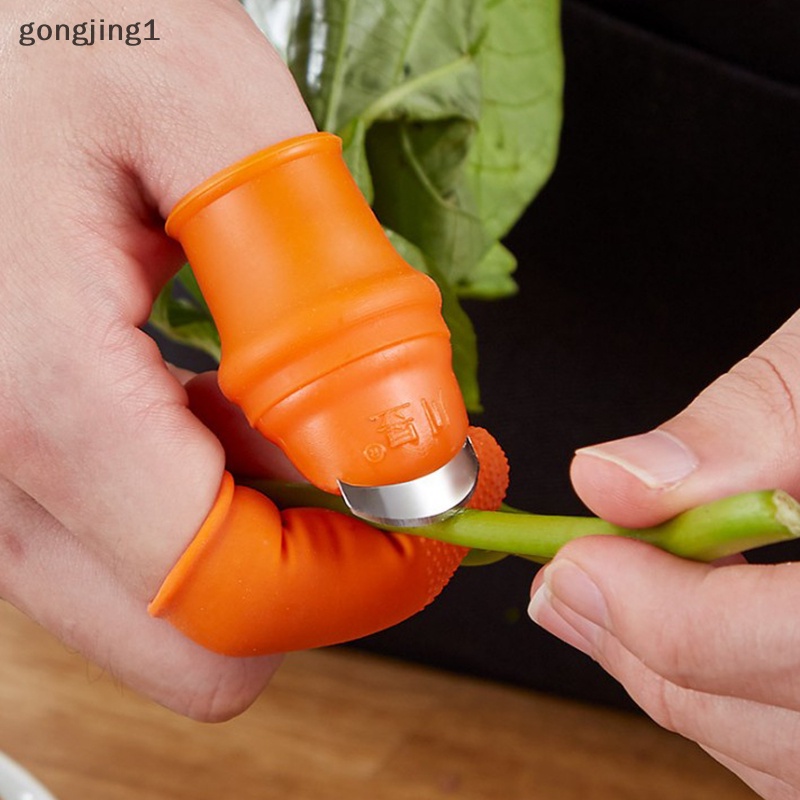 Ggg Silicone Thumb Finger Cutg Pisau Tanaman Sayur Gunting Kebun Gloves ID