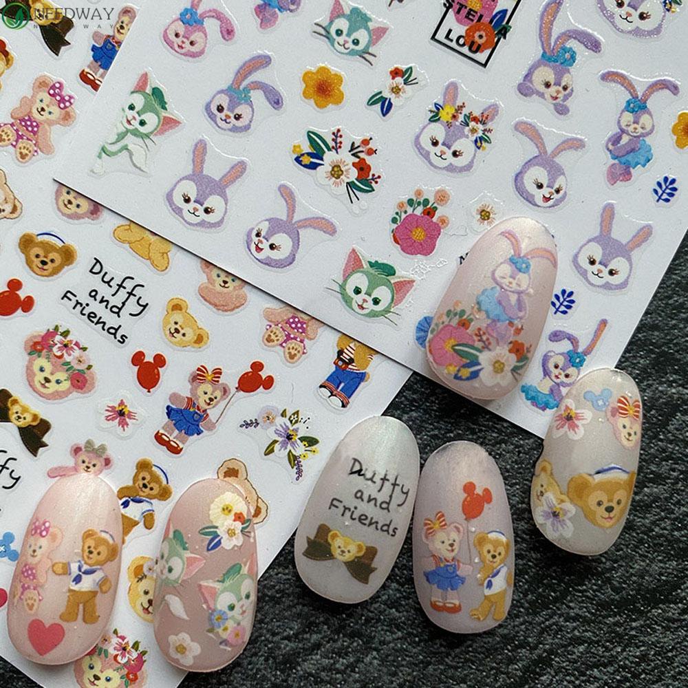 Needway 3D Nail Art Sticker Kartun Decal Duffy Bear Manikur Aksesoris