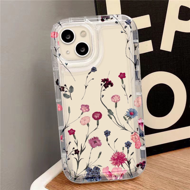 IPHONE Case Motif Bunga Kompatibel Untuk Iphone7Plus8Plus6Plus11 14 13 12 Pro MAX XR X XS MAX SE Airbag Shockproof Cover