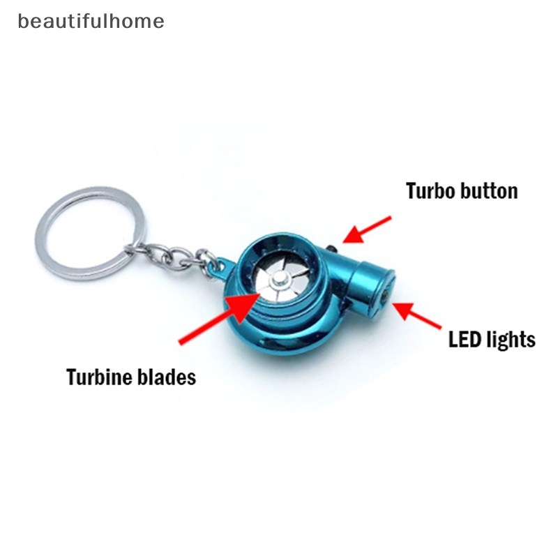 {Cantikhome} Gantungan Kunci Chrome Metal TURBO Charger Keychain, Tanpa Plastik! Kompresor Spinning!.