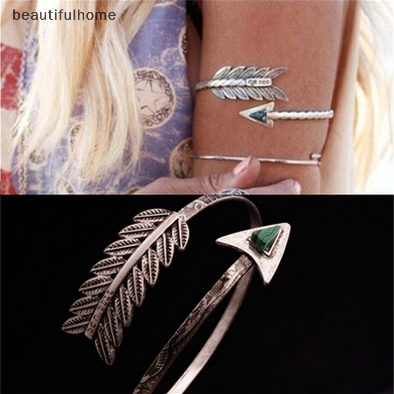 {beautifulhome} Vintage Bohemian Upper Arm Bracelet Arrow Open Bangle Armlet Arm Cuff Adjustable.