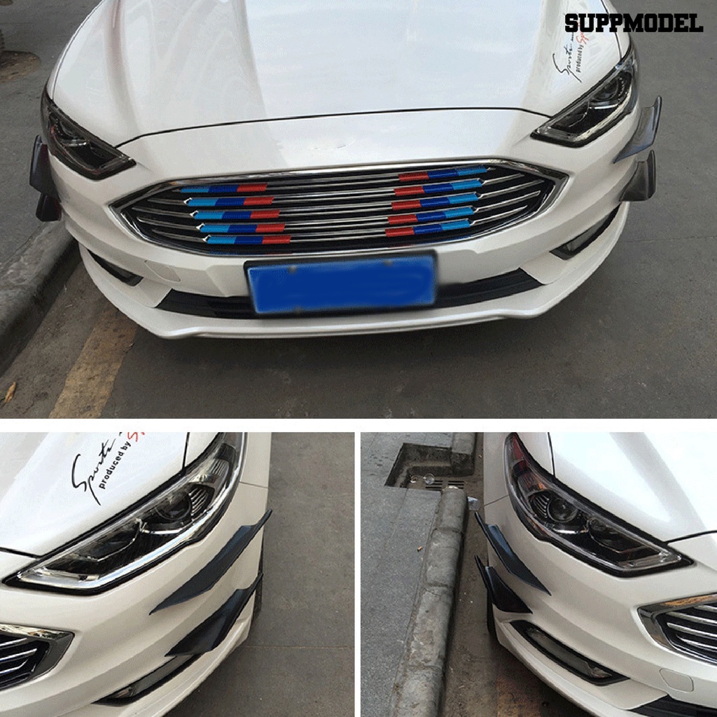 [SM]4Pcs Diffuser Bemper Belakang Anti-Kerusak Serat Karbon Universal Mobil Side Fender Skirt Lip Splitter Canard Protector Perlengkapan Kendaraan