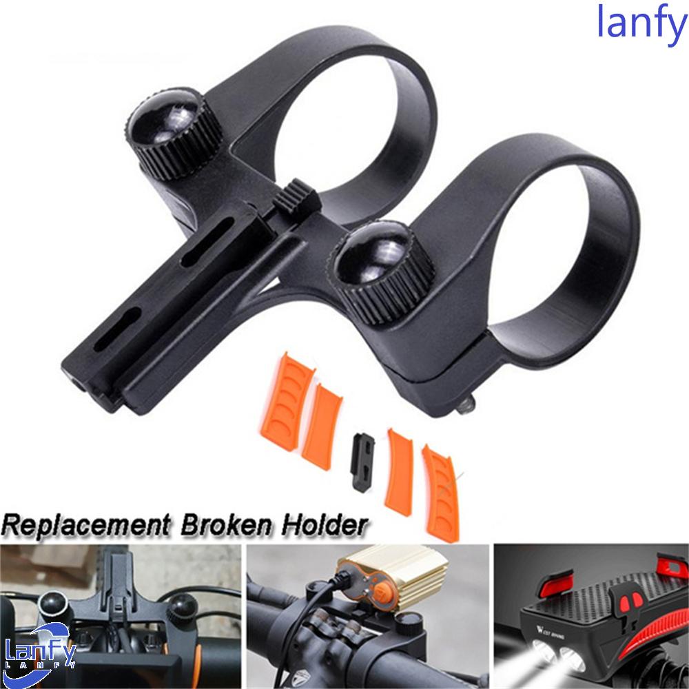 Lanfy Light Holder Cycling Front Light Bicycle Shelves Light Mount Klip Braket Lampu Tengah Lubang Dua