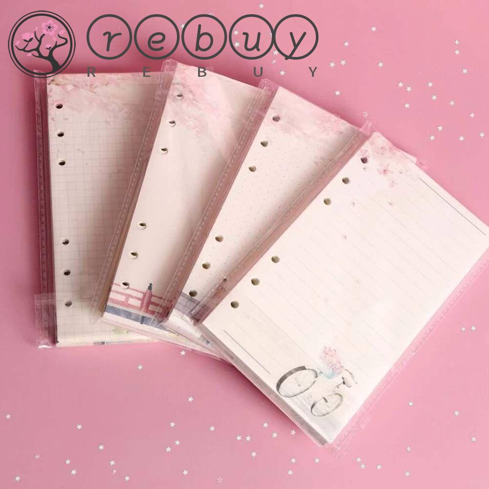 Rebuy 80lembar Loose Leaf Guest Book Notebook Binder Grid Halaman Garis Halaman Notebook Halaman Dalam