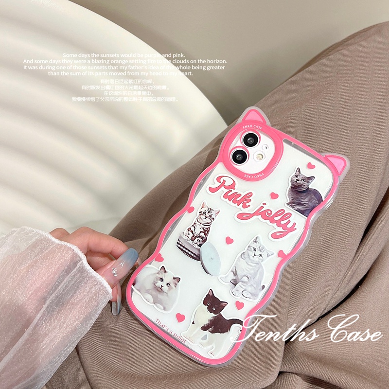 IPHONE Kompatibel Untuk Iphone14 13 12 11 Pro Max X XR Xs Max8 7 6 6s Plus Se2020 Casing Telinga Kucing Gaya Simple Canggih Lovely Kitten Soft Clear Lembut Cover