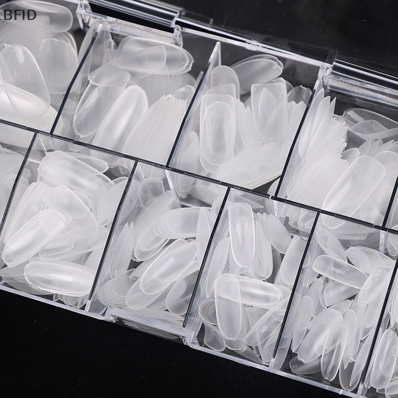 [BFID] 500pcs /Box Clear Nail Tips Salon Rumah Ballerina Manicure Full Cover Kuku Palsu [ID]