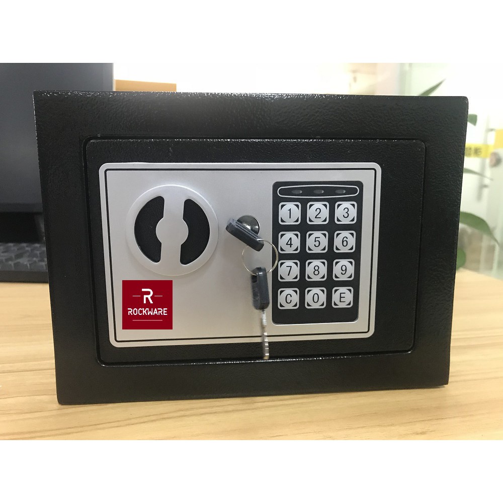 AKN88 - ROCKWARE Mini Safety Box with PIN Lock - 17x23x17cm - RW-170BL