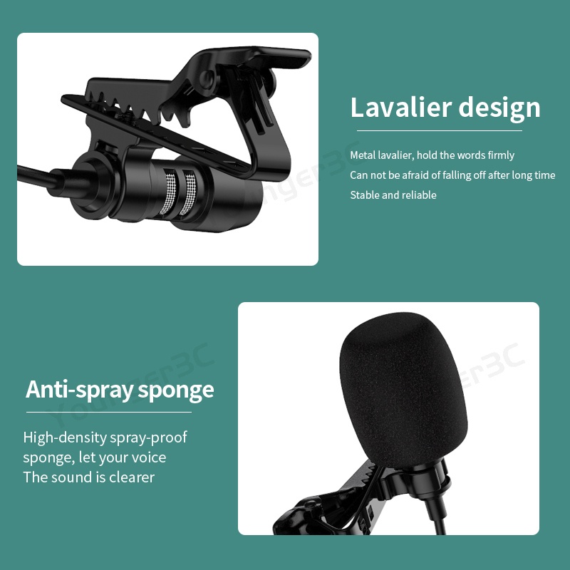 Hadiah Gratis Lavalier Microphone Earphone In Ear Headset Kabel Untuk Video Live Streaming Kursus Online Mikrofon Mini Rekaman Interview