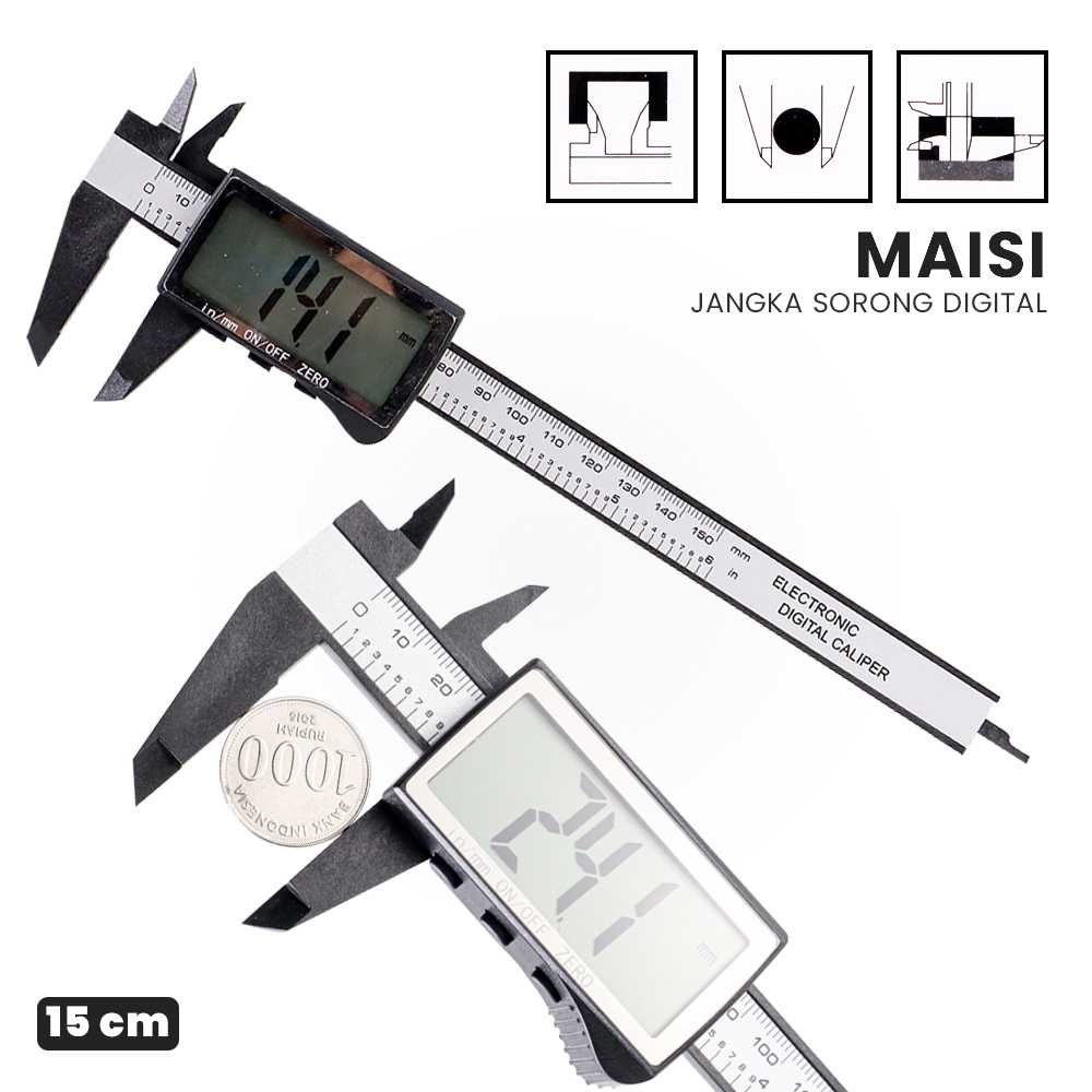 

Maisi Jangka Sorong Digital LCD Vernier Caliper 3 Buttons 15CM - SH20