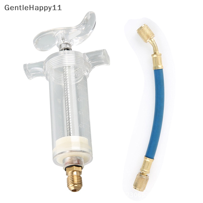 Gentlehappy1 /4&quot; 1OZ Tangan Putar Screw-in Coolant Filling Tube Alat Injeksi Konektor Cepat Mobil Jet Dye Jet Alat Cairan Murni Oil Coolant Filler Tube A/C Oil Injector Adapter id