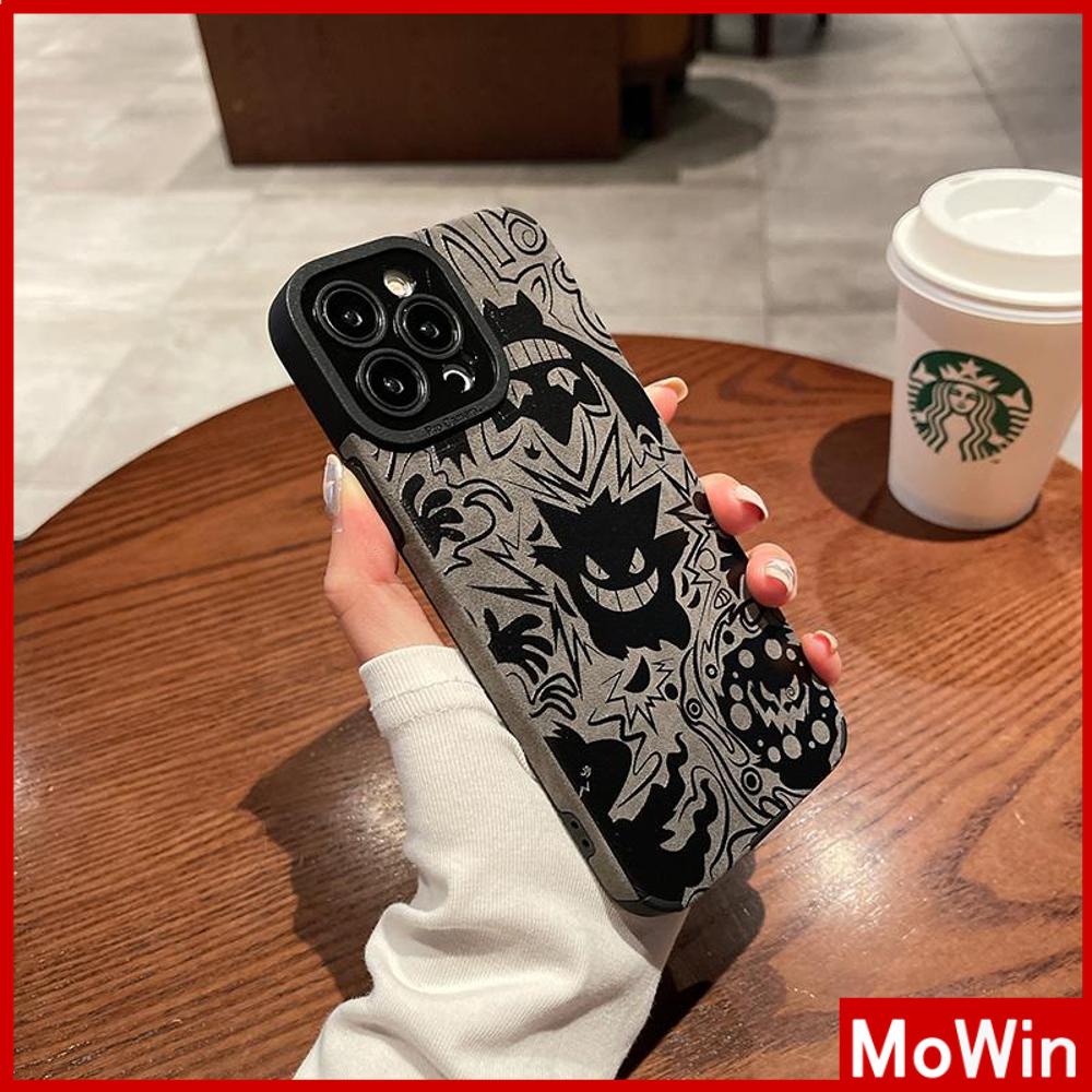 Case iPhone 14 Pro Max iPhone Case Kulit Pupil Patch Suede Tahan Guncangan Kamera Kartun Anime Wajah Hantu Kompatibel dengan iPhone 13 Pro max 12 Pro Max 11 xr xs max 7Plus 8Plus