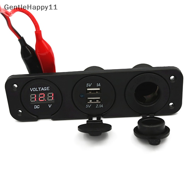 Gentlehappy DIY Car USB Charger Switch Voltmeter Moung Plat Stop Kontak Colokan Panel Holder Untuk Kapal Motor Truk id