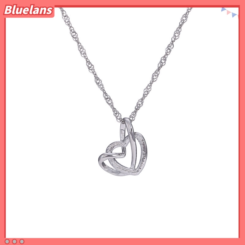 [BLS] Kalung Liontin Hati Ganda Klavikula Elegan