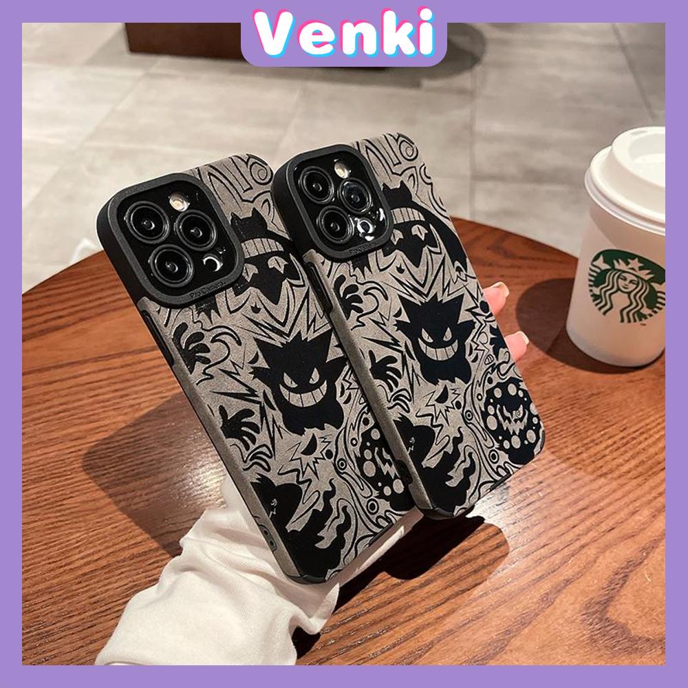 VENKI - Untuk iPhone 11 Case Kulit Murid Suede Case Lembut Tahan Guncangan Ponsel Case Perlindungan Kamera Anime Klasik Goblin Kompatibel dengan iPhone 14 13 Pro max 12 Pro max xr xs 7 8Plus