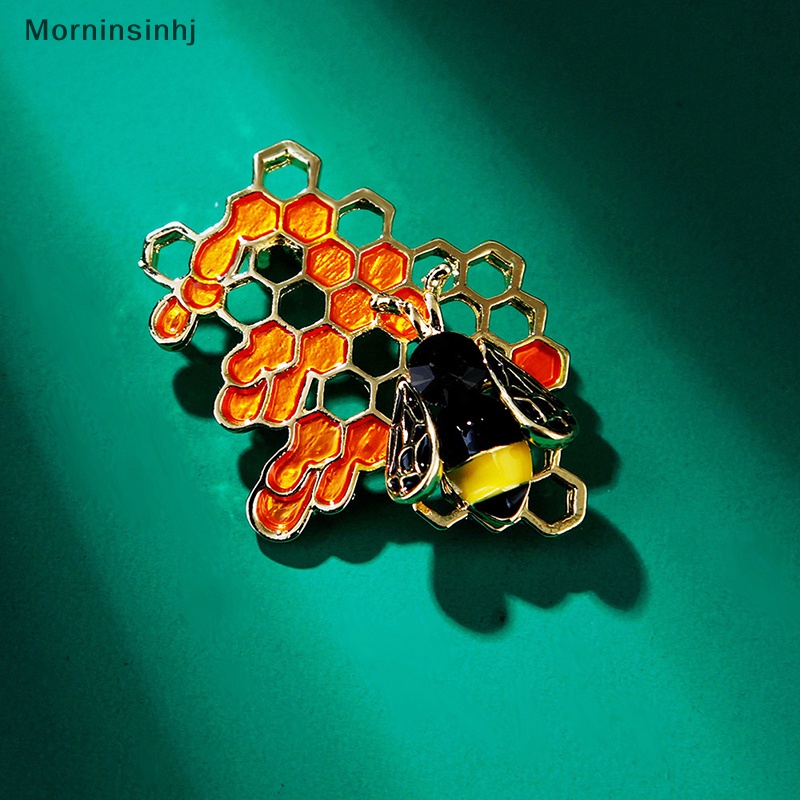 Mornin Enamel Lebah Sarang Lebah Bros Pakaian Pesta Pernikahan Brooch Pin Perhiasan Hadiah id