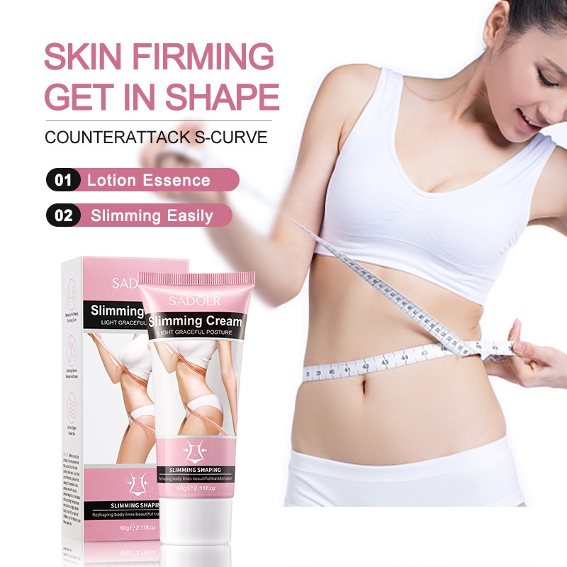 SADOER Krim Pembakar Krim Pelangsing Penurun Berat Badan Pembakar Lemak Slimming Cream Body Slimming Gel Melembabkan 60 gr