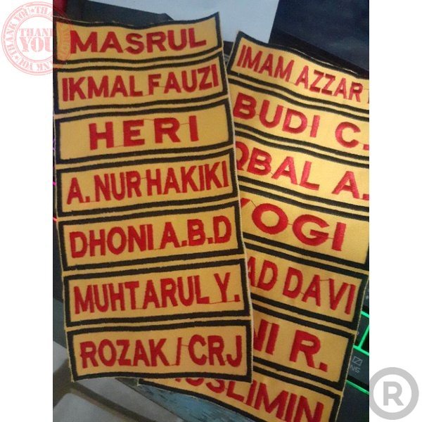 Bordir Bed bordir bet nama Banser Terbaru Nama dada Sekolah Bordir Nama Custombisa pesan satuan