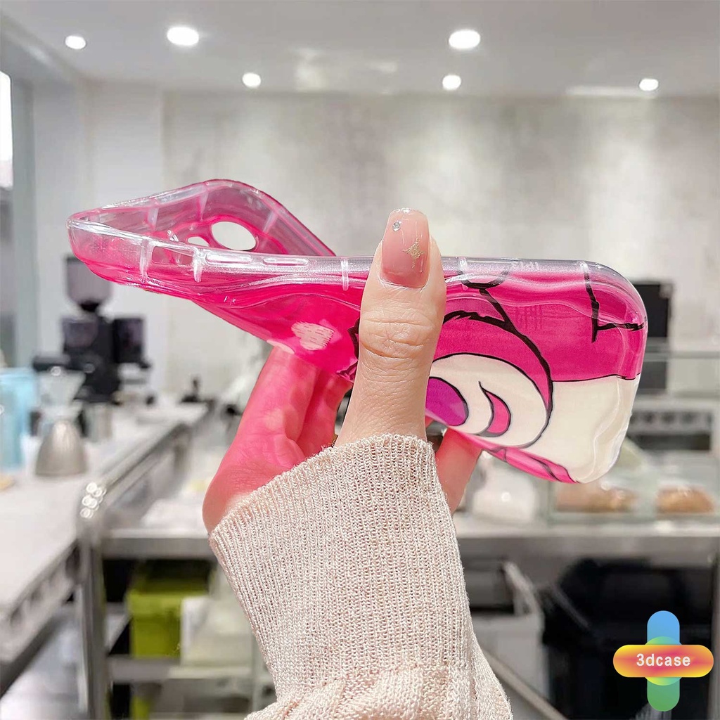 Untuk Casing Lotso wave floating Realme C55 10 C30 C30S C11 2021 C21Y C31 C33 C35 C15 C21 C25 C20 C3 C12 C2 C25S 5S 5 5i 9i C17 7i C1 C25Y C2 C3i 6i C20A  Narzo 20 10 10A 20A 30A 50i 3D Wavy Curved Edge Glossy Lucu Dinosaurus Kartun Strawberry Bear Case