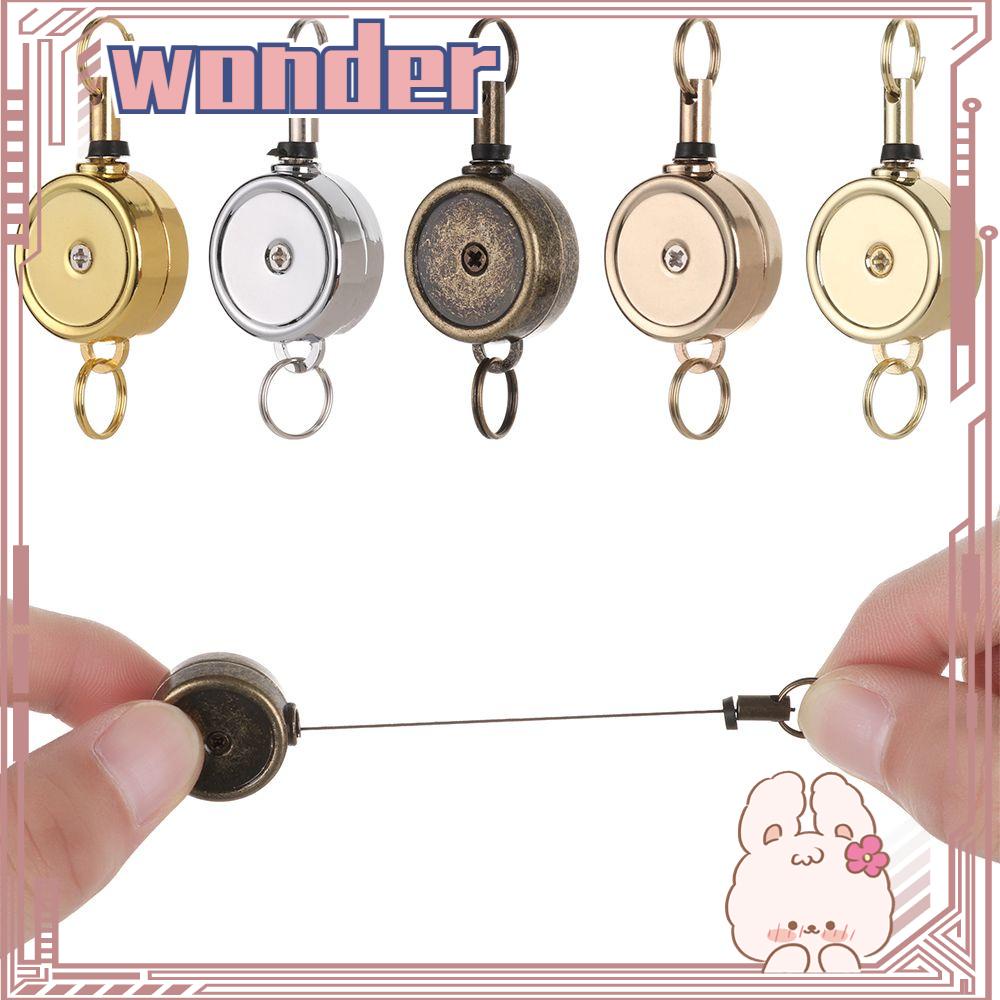 WONDER 1pc Badge Holder Perlengkapan Kantor ID Kartu Nama Metal Stationery Lanyards