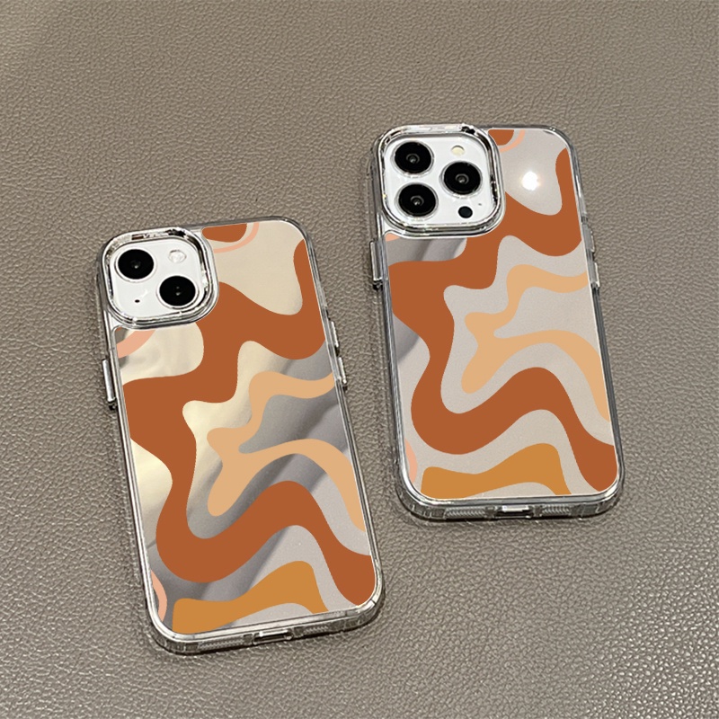 IPHONE Casing Ponsel Cermin Kompatibel Untuk Iphone11 12 13 14 12Pro 13Pro 14Pro Pro Max XR X XS Max Electroplating Tombol Perlindungan Mirror Cover