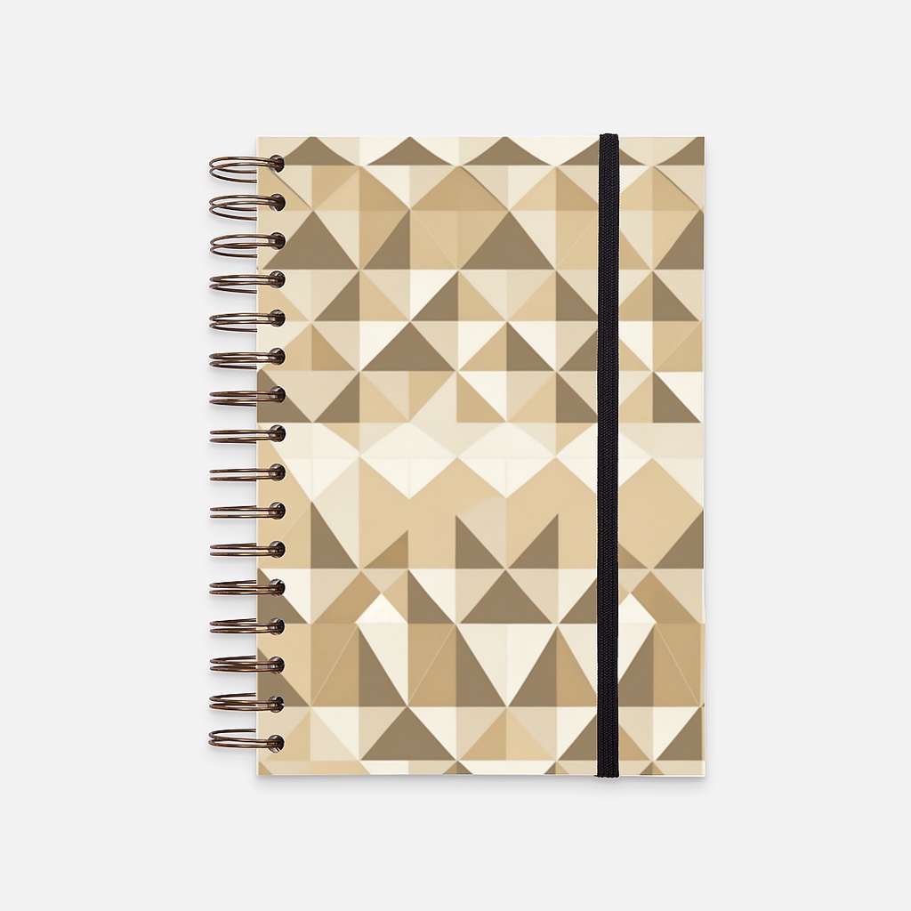 

Hard Cover Notebook dengan motif segitiga dengan warna beige