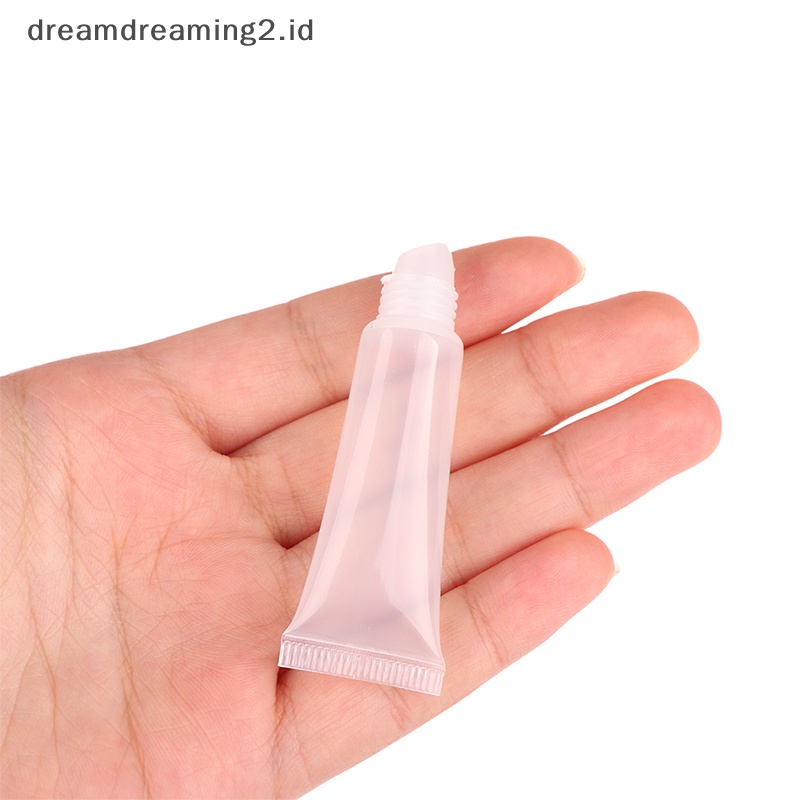 (drea) 10pcs 5ml Tabung Bibir Kosong Lip Balm Soft Tube Squeeze Clear Lip Gloss Botol //