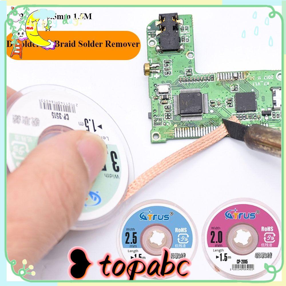 TOP 1.5m Panjang Desoldering Kepang Solder Perbaikan Listrik Penyerap Timah BGA Komponen Aksesoris Las Solder Perlengkapan