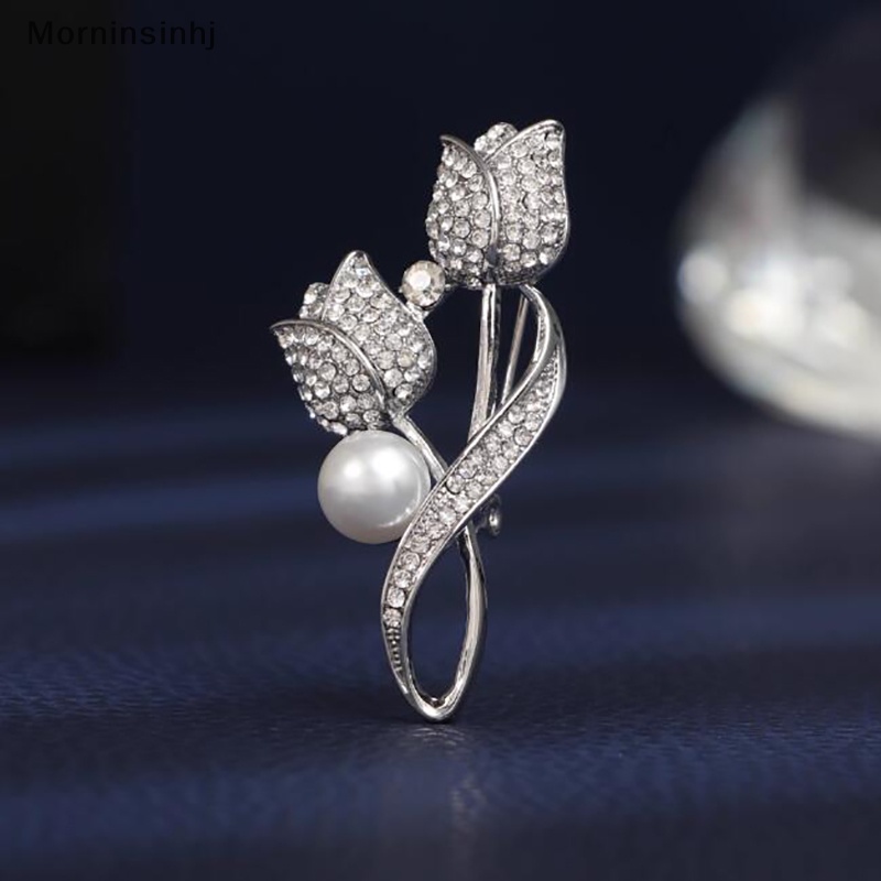 Mornin Mawar Shiny Bros Untuk Wanita Elegan Korsase Fashion Brooch Pin Dress Zirkon Ringan Perhiasan Aksesoris Hadiah Pesta id