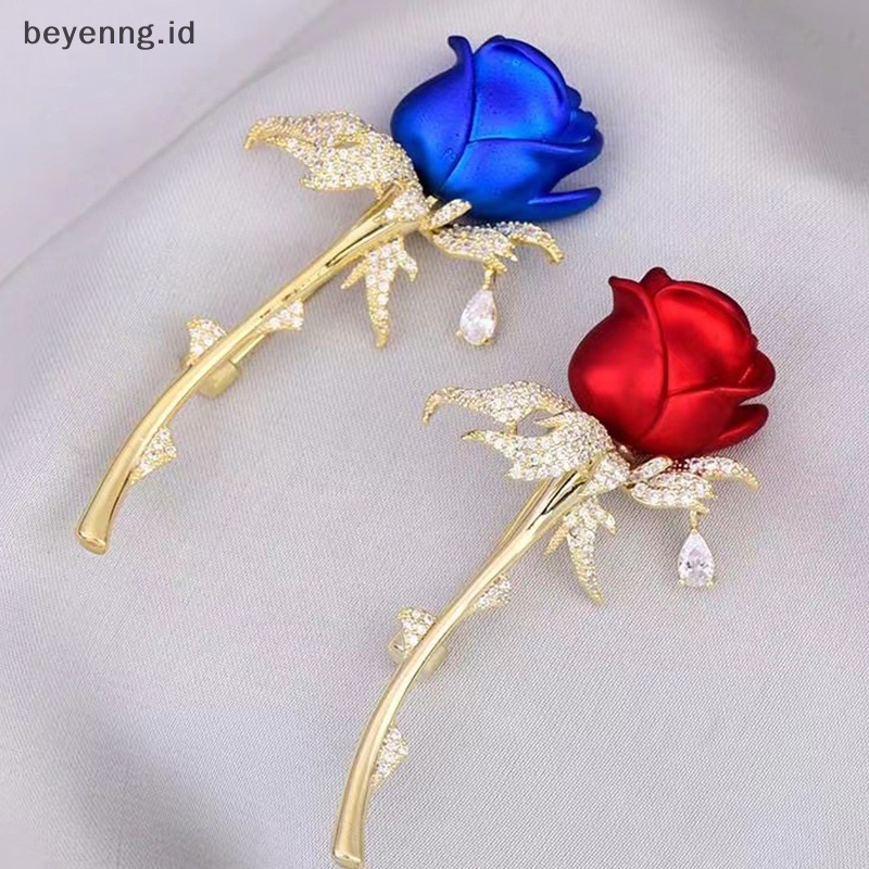 Beyen Fashion Berlian Imitasi Bunga Mawar Bros Untuk Wanita Elegan Tulip Buket Bunga Kerah Pin Pesta Pernikahan Lencana Perhiasan Dekorasi ID