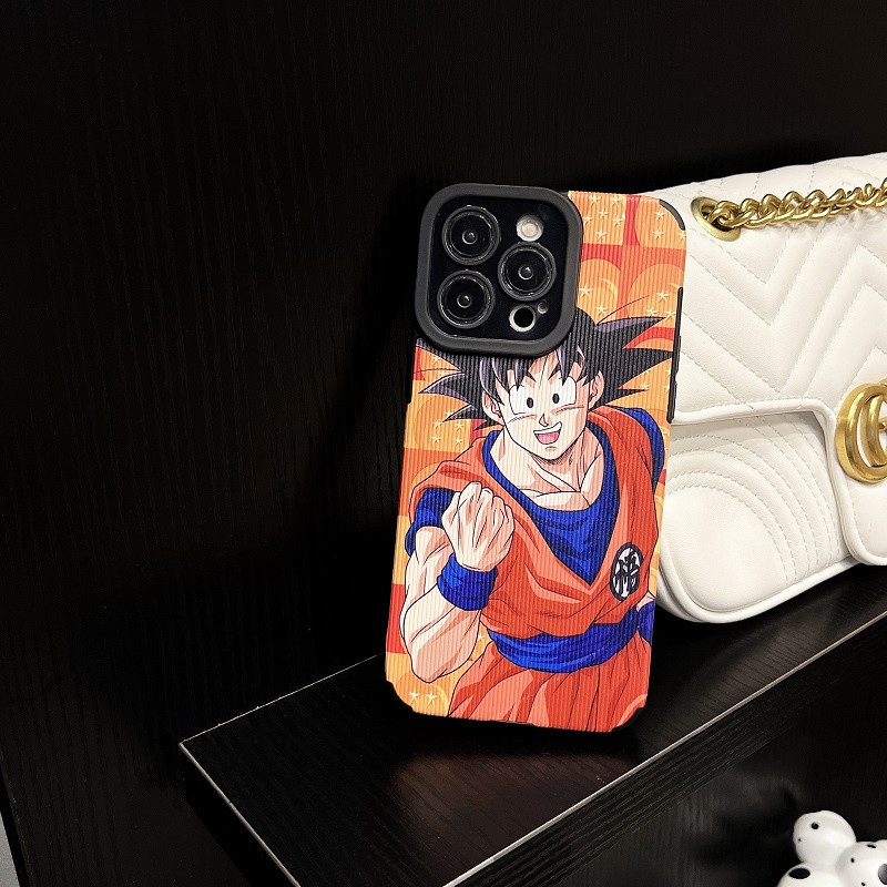 IPHONE Soft case Pelindung Kulit Tekstur Vertikal Kartun DRAGON BALL Untuk Iphone14 13 12 11 Pro Max X XR XS Max7 8 Plus