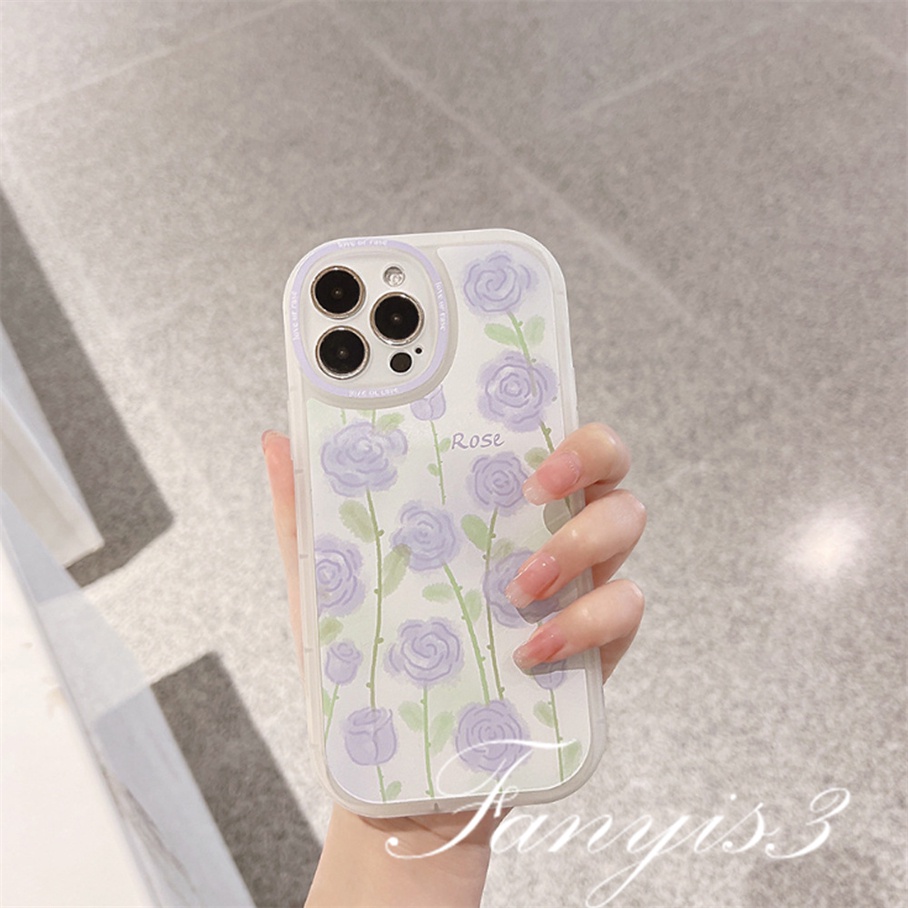 OPPO A78 A17 A17k A77 A77s A57 A76 A96 A16 A16s A16k A15 A15s A74 A54 A95 A94 A93 A53 A32 A5 A9 2020 A5s A3s Reno 8T 7Z 6Z 5Z A52 A92 F11Pro Lilac Rose Casing Handphone Soft TPU Sarung